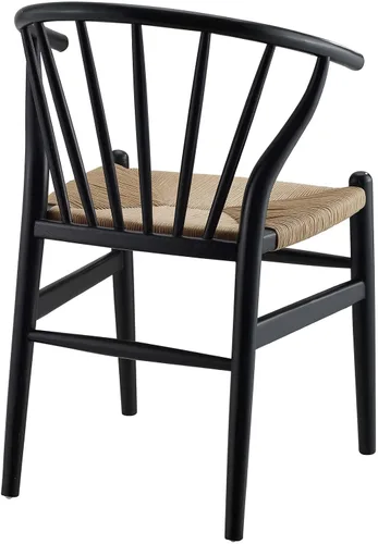 Miniatura 5 de Modway Flourish Mid-Century - Silla de comedor de madera rústica moderna en color negro
