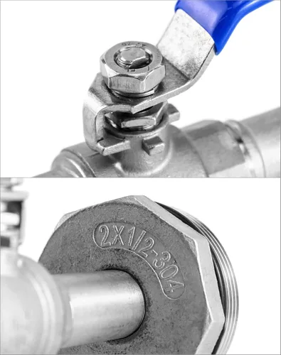 Miniatura 6 de QWORK Grifo de tambor para tambor de acero y plástico de 55 galones, grifo de barril de acero inoxidable de 2 pulgadas con salida de 90 grados 3/4 1