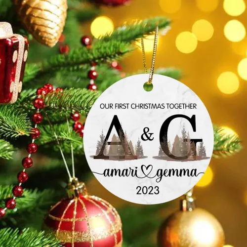 Miniatura 4 de 10 años para parejas casadas, adorno de Navidad personalizado de 10 años de aventura y conteo 2025, regalos para parejas, nuevo matrimonio, adorno