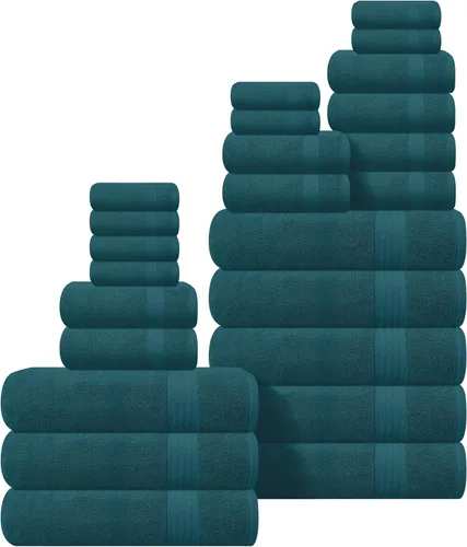 Miniatura 15 de GLAMBURG - Juego de 12 toallas faciales ultrasuaves de 13 x 13 pulgadas, 100% algodón, duraderas y altamente absorbentes, ideales para baño, cocina
