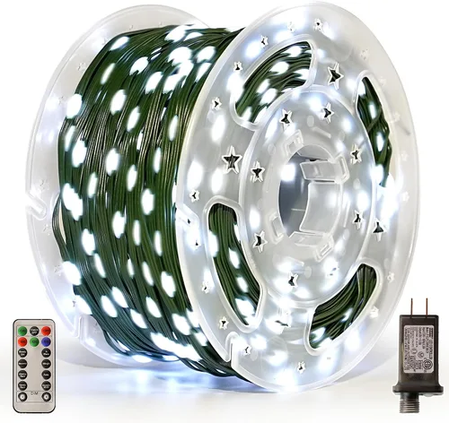 Miniatura 9 de Luces de Navidad de 400 LED de 131 pies, IP67 impermeables, luces Christmastree con 8 modos, control remoto, 3 temporizadores y función de memoria