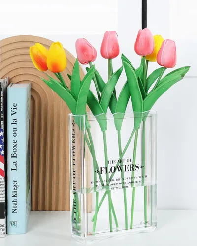 Jarrón en forma de libro para flores, regalos para amantes de los libros, decoración estética de habitación, bonitos jarrones de flores e