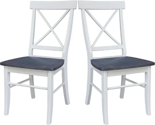 Miniatura 14 de Juego de dos sillas de comedor X-Back, color blanco