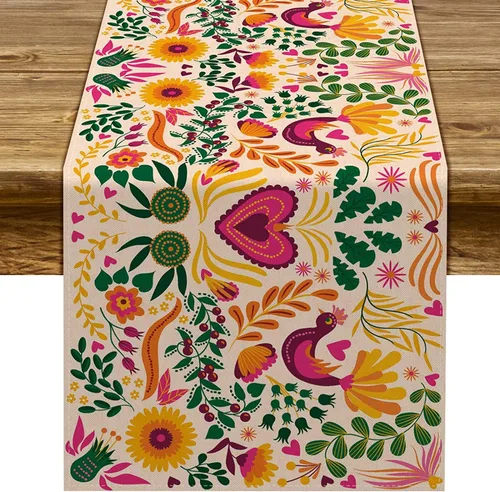 Miniatura 8 de Sunwer Juego de 4 manteles individuales de fiesta mexicana, diseño floral de Cinco de Mayo, decoración de fiesta del Día de los Muertos, decoración