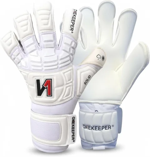 Miniatura 9 de ONEKEEPER Guantes de portero de nivel profesional sólido blanco o negro para niños, jóvenes y adultos, guantes de portero de fútbol GK Látex