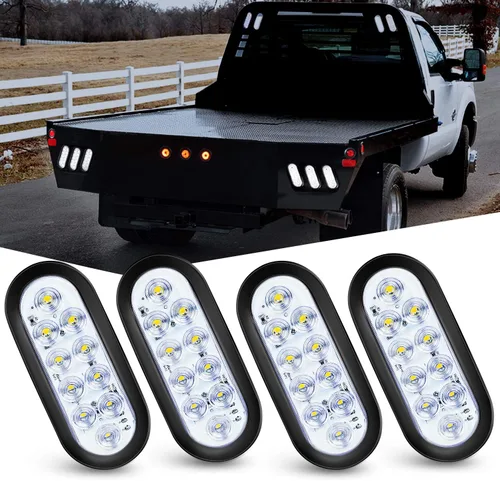 Miniatura 23 de Nilight Luz Trasera Ovalada para Remolque de 6 Pulgadas, 6 Piezas, Roja y Blanca, 10 LED con Arandelas y Conectores de Montaje Empotrado, IP67