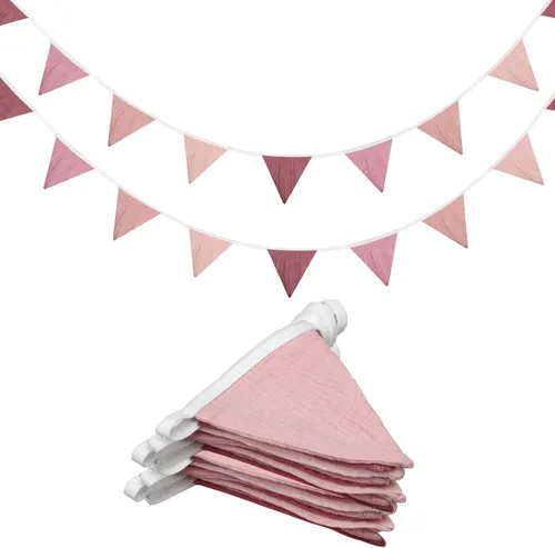 Miniatura 18 de Oudain 2 Piezas Banderines de Bandera Gallardete Guirnalda de Guardería Banderines Triangulares de Empavesado Decoración de Pared Banner para Sala