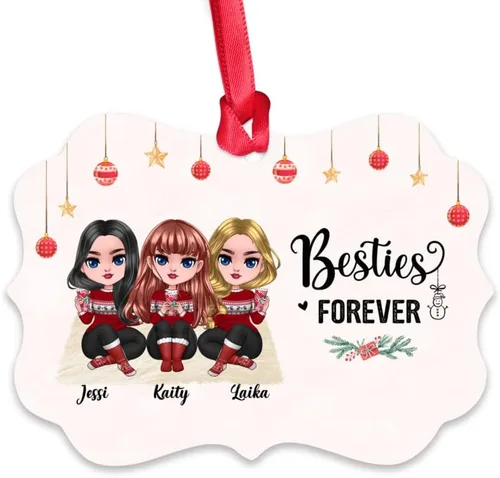 Miniatura 20 de Gossby Adorno de Navidad personalizado para mujeres, regalo de amistad de Navidad personalizado para mujeres con nombre, regalo de Navidad