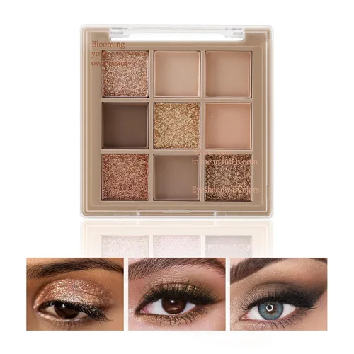 Miniatura 28 de Boobeen Paleta de sombras de ojos nude – maquillaje mate y brillante, polvo cremoso altamente pigmentado para sombra de ojos, crea un aspecto