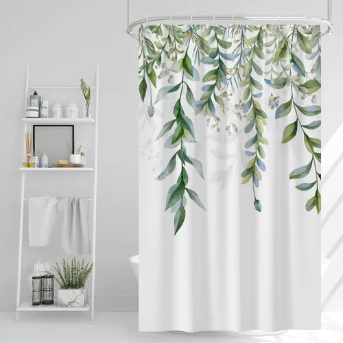 Miniatura 47 de AWERT Cortina de ducha pequeña de tamaño medio con 6 ganchos, cortina de ducha de 36 x 72 pulgadas, cortina de ducha bohemia de 36 pulgadas para Boho