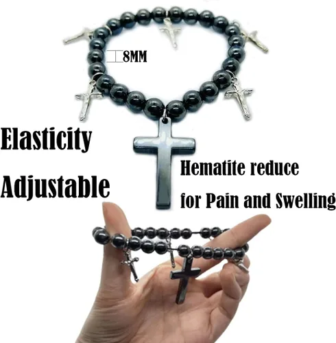 Miniatura 14 de Rosary for Men, Cross Necklace for Men, Tiger Eye Black Obsidian Rosary Beads for Women, Rosarios Catolicos