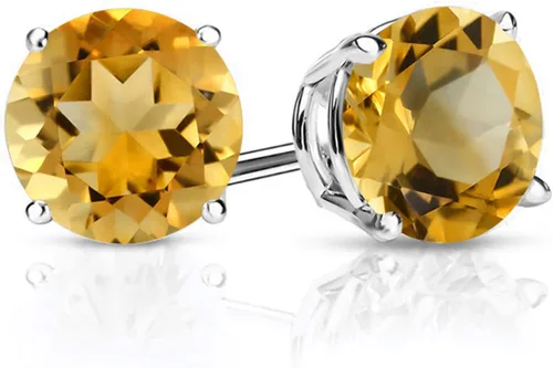 Miniatura 87 de Gem Stone King Aretes de plata de ley 925 con piedra natal redonda de 0.276 in para mujer