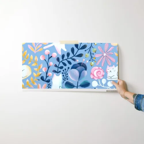 Miniatura 7 de Spoonflower Papel tapiz para despegar y pegar, papel tapiz extraíble personalizado de gatos de primavera con diseño de gatos florales
