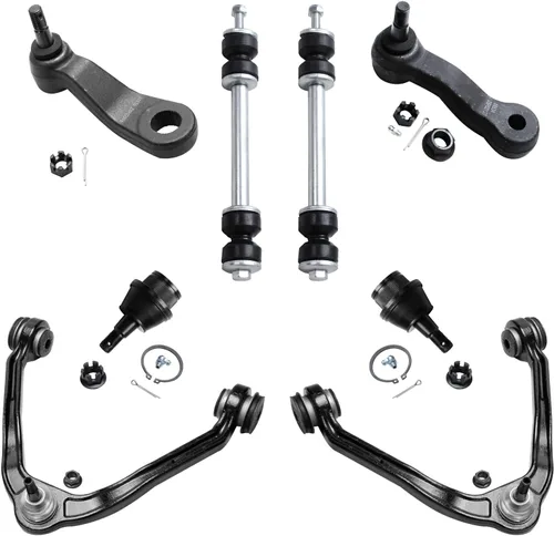 Miniatura 307 de Detroit Axle - Kit de brazos de control de extremo delantero de 8 piezas para Dodge Dakota 00-04, Durango 00-03, 4 brazos de control superior e