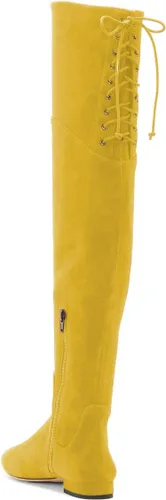 Miniatura 2 de YDN Botas de tacón alto y bajo con cordones para mujer, con puntera cerrada, botas largas, talla 4-15