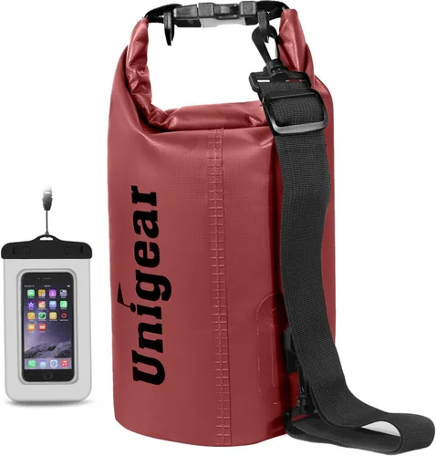 Miniatura 33 de Bolsa seca Unigear impermeable, 2L/5L/10L/20L/30L/40L, Bolsas flotantes y ligeras para kayak, navegación, pesca, natación y camping con funda 3-Gris