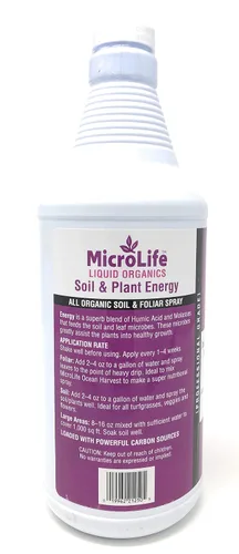 Miniatura 3 de MicroLife Soil & Plant Energy Concentrado orgánico líquido de ácido húmico/fúlvico y melaza en aerosol foliar o estimulador de raíces, 1 cuarto