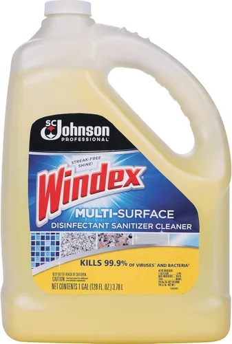 Windex 657067 T multisuperficie – Limpiador desinfectante, cítricos, botella de 1 galón (caja con 4)
