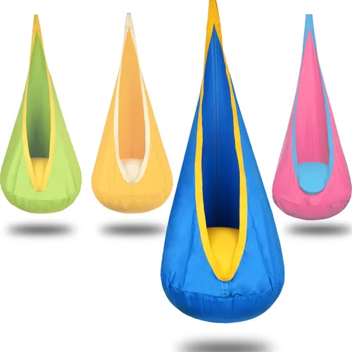 Columpio Tipo Capullo para Niños, Asiento Colgante, Silla Hamaca Infantil para Interiores y Exteriores, Columpio Sensorial 100% Algodón, Capacidad