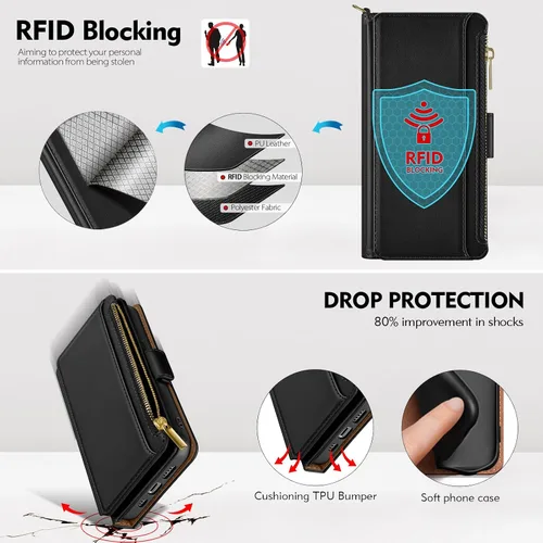 Miniatura 4 de Antsturdy Funda compatible con Motorola Moto G Stylus 5G 2022 con tarjetero para mujeres y hombres, funda para teléfono con bloqueo RFID, piel