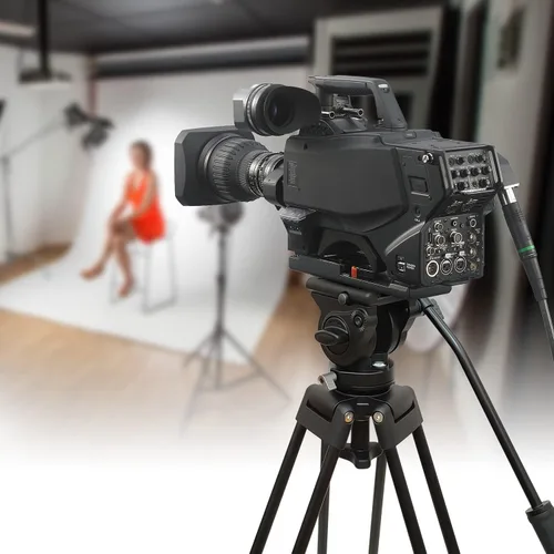 Miniatura 6 de Trípode de video profesional de aluminio resistente de 62 pulgadas/62.2 in, trípode de video de tubo doble, cabezal fluido de 360 grados, esparcidor