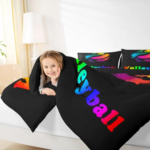 Miniatura 87 de Feelyou Juego de edredón de baloncesto para niñas y niños, juego de ropa de cama con juegos de pelota, decoración de habitación, regalo para amantes