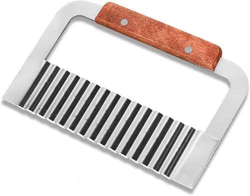 Miniatura 8 de Molde de jabón ondulado y recto de acero inoxidable para pan y patatas y verduras, herramienta de corte (1 unidad recta)