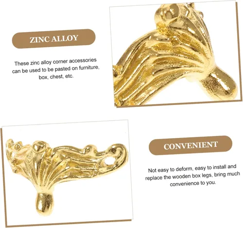 Miniatura 7 de OSALADI Patas decorativas de madera para cajas de 25 piezas, joyero, guardias de esquina para muebles, pies de envoltura de joyas, accesorios