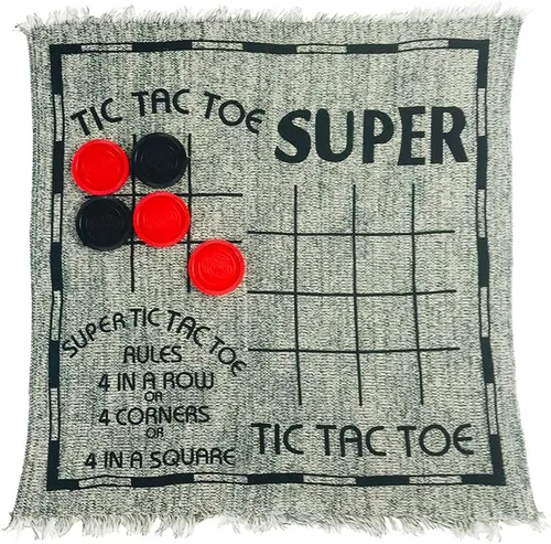 Miniatura 4 de YH Poker Juego de damas gigantes 3 en 1 y juego de Tic Tac Toe con alfombra reversible, juego de mesa para interiores y exteriores para la familia