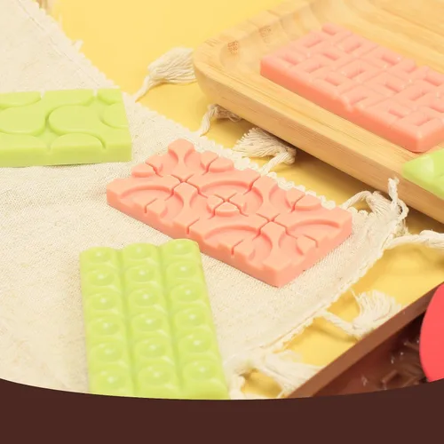 Miniatura 7 de Molde de barra de chocolate de silicona con 6 patrones, 2 moldes de chocolate de 0.3 pulgadas de profundidad para barra de proteínas y energía