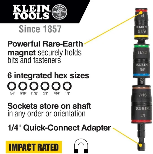 Miniatura 3 de Klein Tools Juego de destornilladores multipunta 11 en 1, juego de destornilladores rechonchos 6 en 1 y juego de llaves de impacto 7 en 1