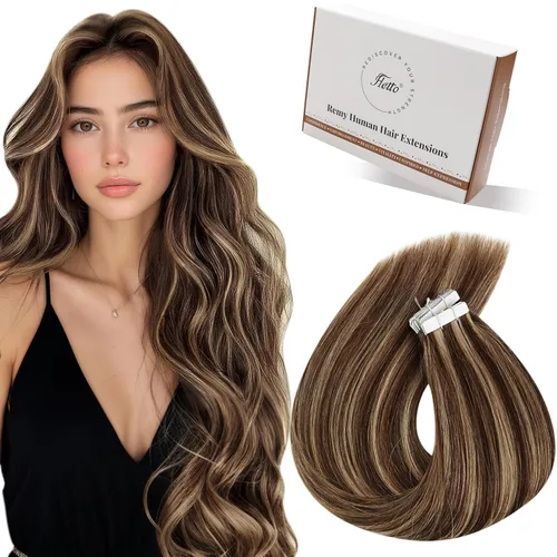 Miniatura 68 de Hetto Extensiones de cabello humano con nano cuentas, balayage, extensiones de cabello humano, color negro degradado a plateado, extensiones