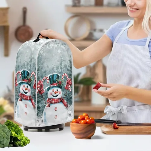 Miniatura 3 de AFPANQZ Cubierta de licuadora de muñeco de nieve 3D para el hogar, cocina, cubierta de polvo, decoración de electrodomésticos de cocina, cubierta