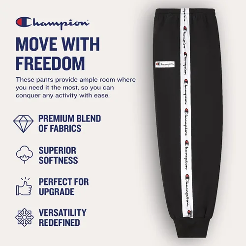 Miniatura 5 de Champion Pantalones deportivos para hombres grandes y altos - Joggers bordados de forro polar para hombre