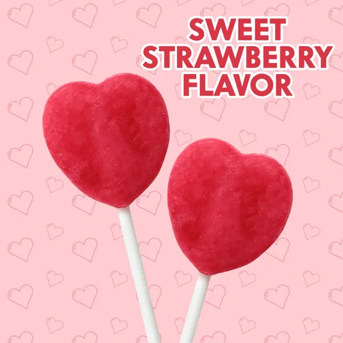 Miniatura 2 de Yumzo Paletas en forma de corazón, paquete de 2 libras de caramelos para el día del padre envueltos individualmente, chupones a granel ideales