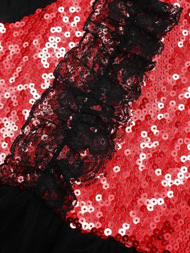 Miniatura 36 de CHICTRY Vestido tutú de ballet con lentejuelas brillantes para niñas y niñas, moderno disfraz de baile latino de jazz