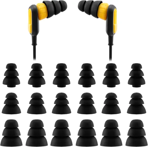 Puntas de repuesto de triple brida para auriculares Dewalt, compatibles con auriculares Dewalt Heavy Duty/Heavy Duty Bluetooth 2 en 1, almohadillas