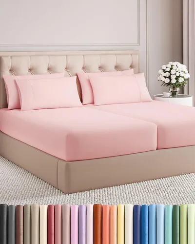 Miniatura 138 de Juego de sábanas Queen de 6 piezas, sábanas tamaño Queen, ropa de cama suave de lujo de hotel, refrescante, cómoda y transpirable, 1 encimera, 1 26