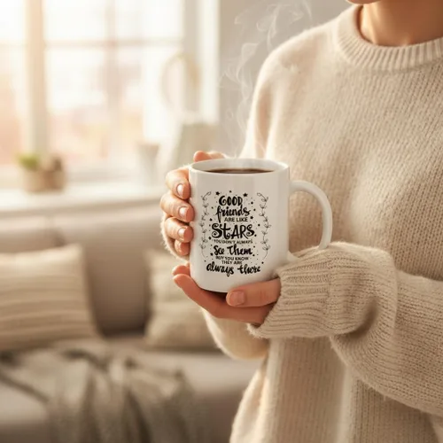 Miniatura 3 de Good Friends are Like Stars You Don't Always See Them but Know They Always There - Taza de café de cerámica con tema de la amistad, regalo