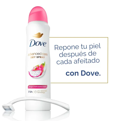 Miniatura 5 de Dove Advanced Care - Desodorante antitranspirante en aerosol para mujeres, paquete de 3 unidades de fruta del dragón y crema de coco, 72 horas