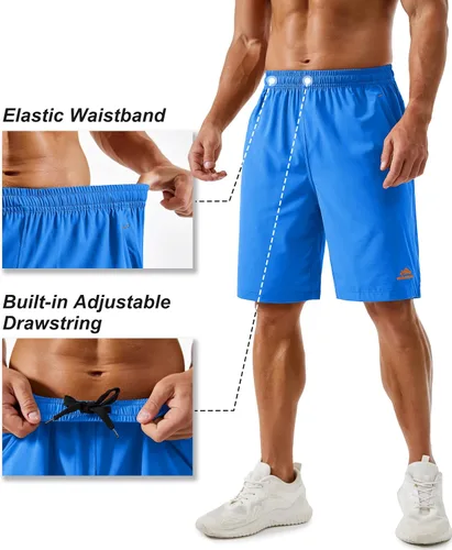Miniatura 108 de TACVASEN Pantalones cortos deportivos para correr para hombre, 9 pulgadas, de secado rápido, pantalones cortos ligeros de verano, 3 bolsillos