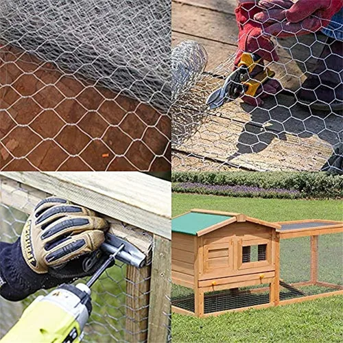 Miniatura 3 de Malla hexagonal galvanizada para aves de corral para proyectos de manualidades y jardinería, valla de malla metálica/alambre de pollo