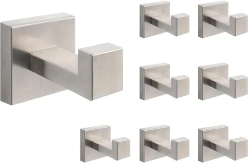 Miniatura 14 de NearMoon Ganchos cuadrados para toallas de baño -SUS304 de acero inoxidable para colgar batas, ganchos resistentes para baño, sala de estar, hotel
