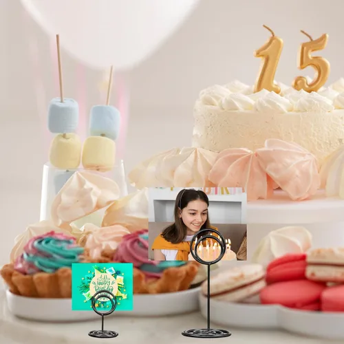 Miniatura 7 de Lemecima 36 soportes para números de mesa, 3 tamaños, soporte para tarjetas de lugar, números de nombre, menú, notas, tarjetas, fotos, clip, soporte