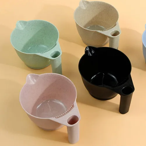 Miniatura 6 de minkissy Tazones mezcladores de tinte para el cabello, paquete de 2 cuencos portátiles de plástico con asas ergonómicas para salón y hogar