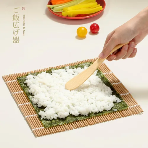 Miniatura 3 de Juego de elementos de bambú para hacer sushi Esterillas para enrollar carbonizadas, para repeler el moho. Incluye 2 esterillas para enrollar, 5