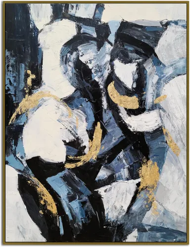Miniatura 11 de Yihui Arts Arte abstracto de la pared del lienzo - Arte contemporáneo texturizado pintado a mano para la decoración moderna del hogar