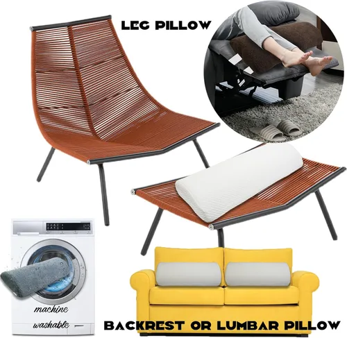 Miniatura 6 de Cojín reclinable para reposapiés, 23 x 10 x 2 pulgadas, almohada de media luna con funda y banda elástica, almohada reclinable multifuncional