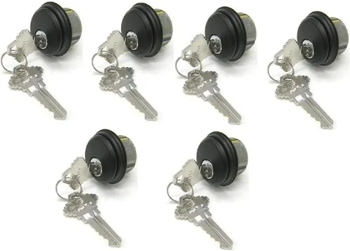 Miniatura 15 de Cerraduras de cilindro, cerradura de puerta comercial, estilo Adams Rite, resistente, 2 llaves (doble cilindro, aluminio plateado, paquete de 4)