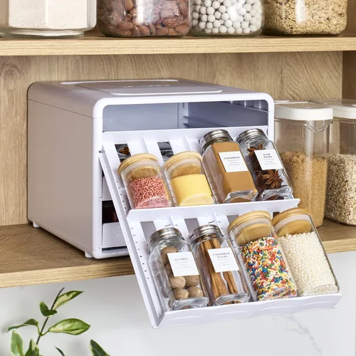Miniatura 8 de YouCopia SpiceStack® - Organizador ajustable para especias, 24 botellas de condimentos y especias para armario de cocina y organización de despensa